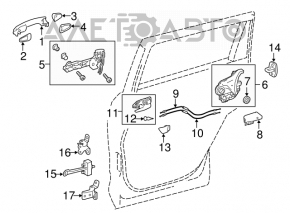 Петля двери нижняя задняя правая Toyota Highlander 14-19