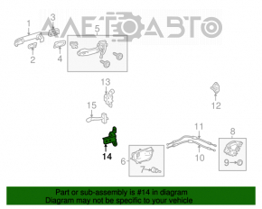 Buclele ușii din spate dreapta jos pentru Toyota Camry v50 12-14 SUA.