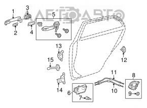 Петля двери нижняя задняя правая Toyota Camry v55 15-17 usa