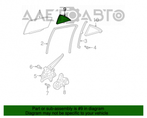 Стекло двери треугольник с уплотнитем заднее правое Toyota Camry v40 выбит VIN