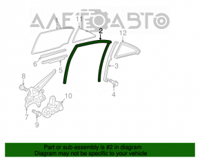 Уплотнитель стекла задний левый Toyota Camry v40