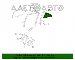 Уплотнитель стекла треугольник задний правый Toyota Camry v40