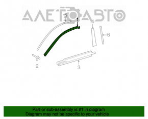 Garnitură ușă față stânga superioară Toyota Camry v40 crom nou OEM original