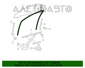 Garnitură de etanșare a geamului față stânga Toyota Camry v40