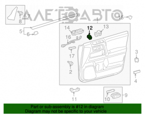 Controlul geamului electric din partea dreapta față Toyota Camry v40 07-11 negru, manual