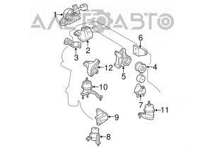 Pernele motorului din față Toyota Camry v40 2.4, hibrid.