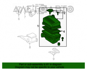 Corpul filtrului de aer al Toyota Camry v40 2.4 are o clema rupta, lipseste un fragment.