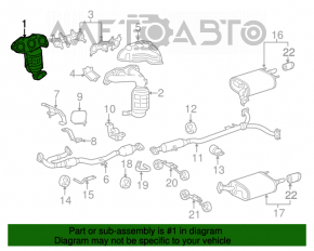 Colector de evacuare spate cu catalizator pentru Toyota Camry v40 3.5