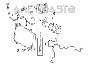 Tubul de aer condiționat condensator-compresor Toyota Camry v40 3.5