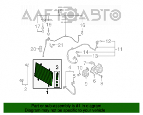 Radiatorul condensatorului de aer condiționat Toyota Avalon 05-12