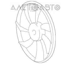 Paletele ventilatorului de răcire dreapta Toyota Camry v40 3.5 cu 7 paleți.