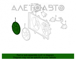 Paletele ventilatorului de răcire dreapta Toyota Camry v40 3.5 cu 7 paleți, fragmentul lipsește.