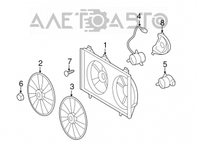 Motorul ventilatorului de răcire dreapta Toyota Camry v40 2.4