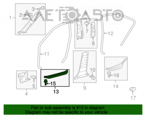 Накладка порога передняя правая Toyota Camry v40 серая, царапины