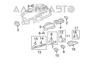 Ventilatorul torpilei stânga Toyota Camry v40 gri, crom