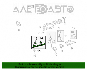 Capacul torpedoului pentru genunchiul șoferului Toyota Camry v40 gri, tip 1