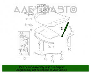 Amortizorul capotei dreapta Toyota Camry v40