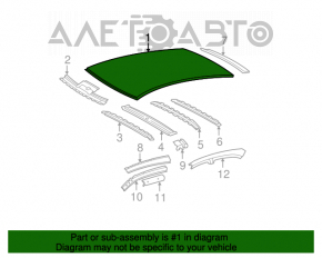 Acoperișul metalic al Toyota Camry v40 pe caroserie.