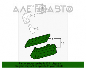 Подсветка номера крышки багажника левая Toyota Camry v40