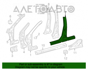 Стойка кузова центральная правая Toyota Camry v40, v45 07-11 новая