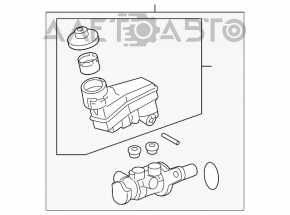 Cilindrul principal de frână cu rezervor pentru lichid de frână Toyota Camry v40 2.4 fără piston și capac