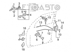 Замок двери передней левой Toyota Rav4 13-18 keyless