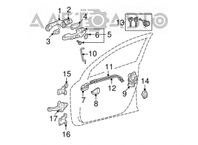 Замок двери передней правой Lexus CT200h 11-17