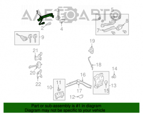 Mânerul ușii exterioare față stânga Toyota Highlander 08-13 keyless crom, zgârieturi