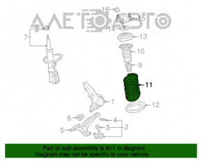 Arcul de suspensie din față dreapta Toyota Highlander 08-13 3.5 AWD sport