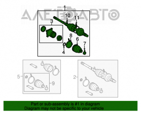 Ax cu roți spate dreapta pentru Toyota Highlander 08-13 hibrid.