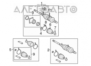 Ax cu roți spate dreapta pentru Toyota Highlander 08-13 hibrid.