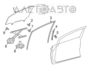 Geamul ușii din față dreapta a Toyota Prius 30 10-15 are zgârieturi.