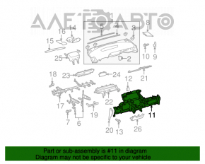 Panoul frontal inferior al torpedo Toyota Prius 30 10-15, gri.