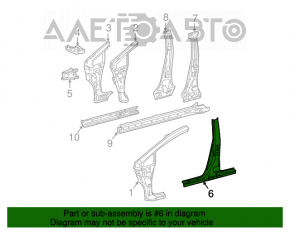 Stâlp caroserie central stânga Toyota Prius 30 10-15 pe caroserie cu prag, pragul este acceptat