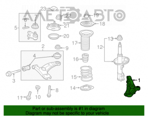 Capacul frontal stânga Toyota Prius 30 10-15 cu articulație, manșon rupt.