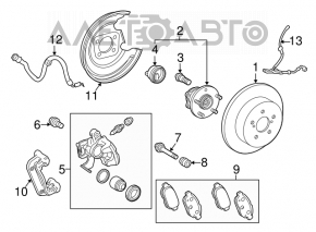 Placă de frână spate stânga Toyota Prius 30 10-15 260/9mm