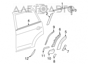 Молдинг дверь-стекло центральный задний правый Toyota Rav4 06-12