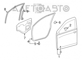 Garnitură de geam față stânga Toyota Rav4 06-12