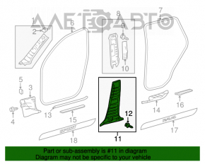 Накладка центральной стойки нижняя правая Toyota Rav4 06-12