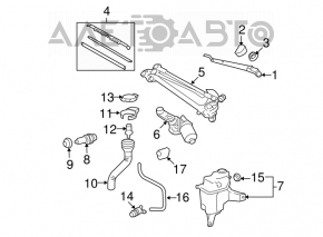 Trapezul de curățare a parbrizului cu motor pentru Toyota Rav4 06-12.