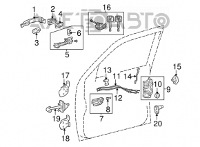 Ручка двери внешняя передняя правая Toyota Sienna 04-10