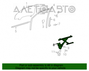 Geam electric cu motor, dreapta față, Toyota Sienna 04-10