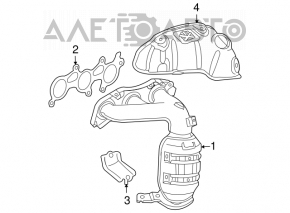 Коллектор выпускной передний с катализатором Toyota Sienna 07-10 3.5