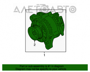 Generatorul Toyota Highlander 14-16 3.5 are un cip defect.