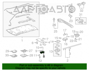 Ручка потолка правая Toyota Sienna 04-10