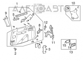 Накладка задней стойки правая Toyota Sienna 04-10