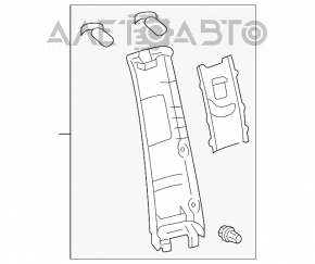 Capacul stâlpului central pentru centura de siguranță superioară stânga pentru Toyota Sienna 04-10, gri.