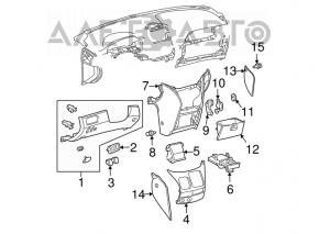 Capacul genunchiului de pe bord Toyota Sienna 04-10 bej