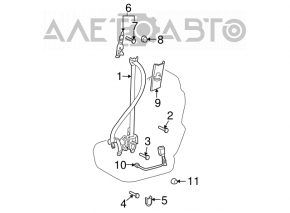 Tensorul curelei din față dreapta Toyota Sienna 04-10