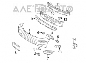 Amplificatorul pentru bara de protecție față Toyota Sienna 04-10